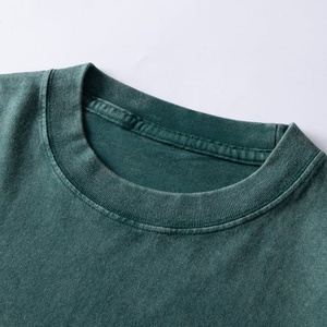 T-shirt unisexe épais et oversize, style pull, délavé effet vieilli, imprimé vintage Saint Tears court, décontracté, style ODM pour homme, devant - Product Image 4