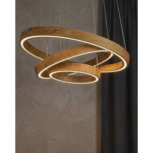 Lámpara Colgante de Techo en Espiral de Madera de Calidad Confiable con Anillos LED Cálidos para Decoración de Iluminación Interior - Product Image 6