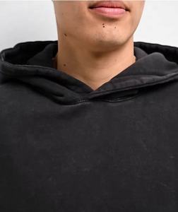 Sudadera con capucha de alta calidad, estilo vintage, lavado ácido, 100% algodón, felpa francesa, bordado personalizado, ropa urbana para hombre, color liso, otoño - Product Image 4