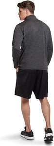 Sweat-shirt de sport pour homme à manches longues et demi-zip, haut de sport respirant pour le fitness, le jogging et la course à pied, compression, 100% polyester - Product Image 4