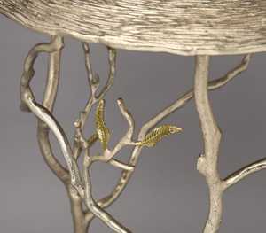 Rustic Metal Side <b>Table</b> Round Branch Design Antique Finish Living Room Furniture Durable Home Decor - Product Image 5