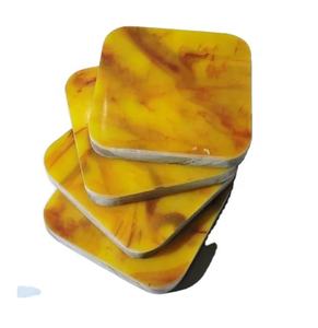 Designer bois et résine couverts tasses à thé tapis tampons prix de gros vaisselle standard vaisselle boisson sous-verre - Product Image 1