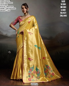 Sari Tradicional Rosa Bordado Zariya para Fiestas, Sin Arrugas - Product Image 5