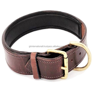 Logo personnalisé OEM Collier de chien en cuir tactique réglable nouveau design de 2 pouces avec quincaillerie en laiton massif - Product Image 4