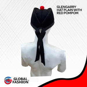 Nuevo Sombrero Escocés Glengarry Negro Liso 100% Lana Pura para Gaita de Fúqueta/Kilt Venta al por Mayor 2026 - Product Image 5