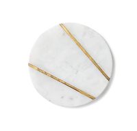 Sous-verre en bois et marbre, accent de table design, support à boissons en bois d'acacia et pierre naturelle pour la décoration intérieure haut de gamme et l'hôtellerie
