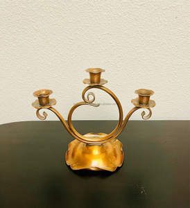 Candelabro de metal dorado antiguo, soporte central para decoración de sala de recepción y arreglo de iluminación de Ceremonia de Iglesia - Product Image 4