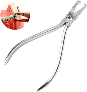 Pince orthodontique pour colliers, instruments dentaires en acier inoxydable, pince orthodontique à pointe plate, finition polie miroir, marquage CE - Product Image 6