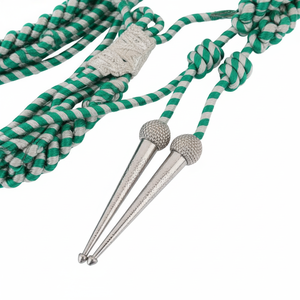 Aiguillette Cérémoniale en Polyester Vert Métallisé Réglable sur Mesure avec Cordon d'Épaule en Coton pour Équipement de Défense Personnelle - Product Image 5