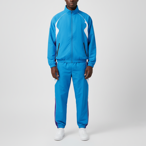 Lightweight Hooded Color Block Nylon Windbreaker Tracksuit Outdoor Running Rain <b>Jacket</b> Set - Product Image 1