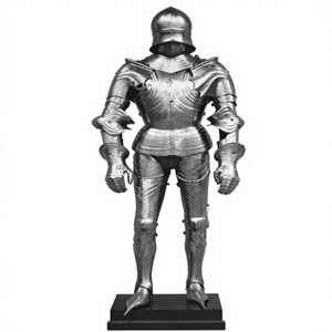 Armadura medieval de la mejor calidad, tipo Sugarloaf, en acero dulce de calibre 18, con acabado pulido, tamaño completo, aproximadamente 7 pies, con acabado pulido. - Product Image 4