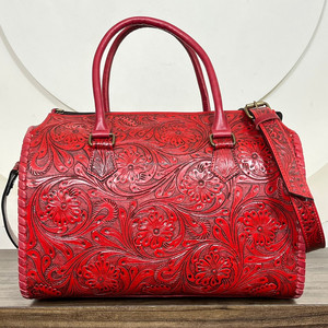 Ensemble de 3 sacs de voyage en cuir repoussé 2026, directement de l'usine, en cuir de vachette premium, pour la nuit et le week-end, unisexe, sacs Speedy - Product Image 4