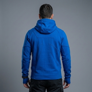 Mens Blue Full Zip <b>Fleece</b> Hoodie Custom Logo <b>Hooded</b> Sweatshirt Casual Sportswear Cotton Blend <b>Jacket</b> - Product Image 4