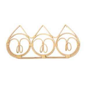 ตะขอแขวนผนังหวายรูปหยดน้ำสำหรับเด็ก เฟอร์นิเจอร์ห้องเด็ก งานสานมือ รูปทรงหยดน้ำ ที่แขวนเสื้อผ้าสามชั้น ขายส่ง - Product Image 1