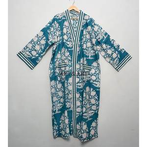 Kimono de Manga Larga 100% Algodón, Transpirable, Ecológico, Talla Única, Aprox. 50 Pulgadas, Silueta Recta, Proveedor de India - Product Image 3