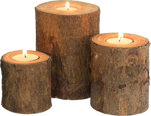 Porte-bougie en bois fait main de haute qualité, design personnalisé, simple et élégant, décoration d'intérieur, arrangement de bougies de Noël - Product Image 4