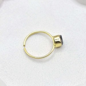 Raw Herkimer Diamond Adjustable <b>Ring</b> Gold Plated Collet Set Natural <b>Crystal</b> Handmade Minimalist Birthstone <b>Ring</b> Gift for Women - Product Image 4