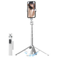 Perche à selfie P05, trépied de téléphone extensible long avec déclencheur à distance sans fil, compatible avec tous les téléphones portables
