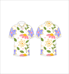 Camisa Polo para Hombre con Estampado Floral de Margaritas Coloridas, Manga Corta, Cuello Casual, Botones, Transpirable y Ligera para Verano - Product Image 3