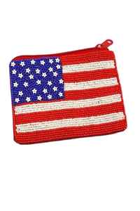 Monedero con cuentas de estrellas de EE. UU., mini bolsa con lentejuelas de la bandera americana, cartera con cremallera, bolsas de maquillaje, tarjetero, estuches para guardar dinero con borlas de cuentas - Product Image 4
