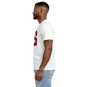 T-shirt col en V Kappa Alpha Psi Numéro 6 Blanc – Vêtement de Fraternité Grecque avec Motif Audacieux, Confort Premium et Coupe Élégante - Product Image 3