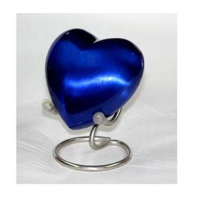 Mid Night Blue Heart Cremation Urn Colorful Metal and Wood for Ashes of Adults Babies Pets Memorial Occasions - Product Image 4