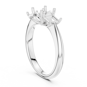 Elegante Anillo de Halo con Tres Diamantes Cultivados en Laboratorio, Corte Asscher y Princesa, Oro Blanco Sólido de 14k, Certificado GRA, Anillo de Boda para Mujer - Product Image 4