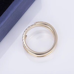 Women's 18K Solid Gold Round Brilliant Cut Diamond Engagement <b>Ring</b> Minimalist Style G Color Natural Diamonds - Product Image 6
