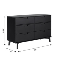 Commode moderne en teck massif de haute qualité, couleur personnalisée, pour chambre à coucher, salon, meubles, 6 tiroirs, contemporaine