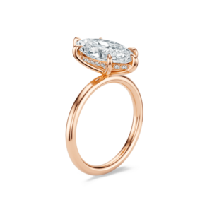 Bague Tatum 200-14k en or massif avec diamant taille ovale, cadeau de mariage, de fiançailles ou d'anniversaire, certifiée IGI, bague de luxe - Product Image 1