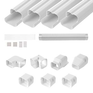 Copertura per Tubi di Condizionatori Mini Split in PVC Decorativo, 3 Pollici di Larghezza, 15,8 Piedi di Lunghezza, per 4 Condotti Diritti, Uso Domestico - Product Image 1