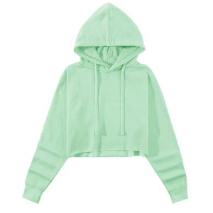 Blank High Quality <b>Crop</b> <b>Top</b> Hoodie Women Affordable Price <b>Crop</b> <b>Top</b> Womens Hoodies - Product Image 4