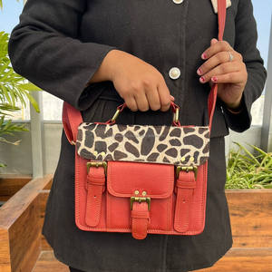 High Quality Recycled Leather Handled Handbag Animal Print Colorful Leather Stylish Sling Bag Multi Uses Crossbody Bag for Women - Product Image 2