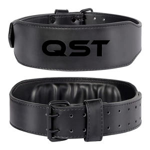 Cinturón de Levantamiento de Pesas Acolchado de Cuero Genuino de 4 Pulgadas, Cinturón de Compresión para Entrenamiento de Gimnasio, Peso Muerto y Fitness - Product Image 1