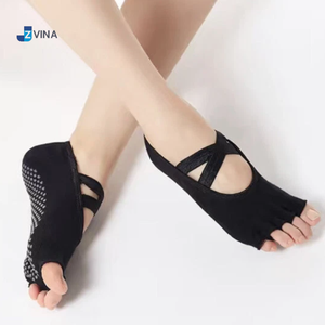 Custom LOGO Dual Side <b>Grip</b> <b>Socks</b> 5 Toe Non-Slip Yoga Anti-Slip Breathable Comfortable Indoor Gym Barre Pilates Free Design - Product Image 3