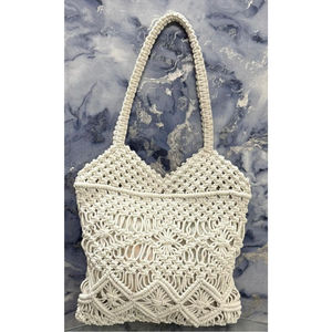Bolso Tote de Algodón Tejido Natural Hecho a Mano con Rayas Negras, Bolso de Playa de Verano para Mujer a Bajo Precio - Product Image 3