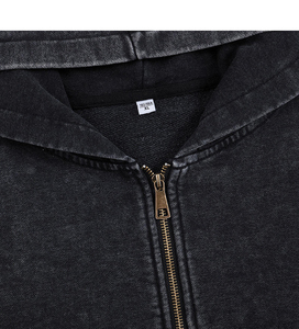 Sweat-shirt à capuche zippé en coton 100% écoresponsable, coupe oversize, style streetwear, avec poches, pour femmes et hommes - Product Image 6