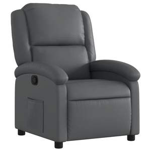Fauteuil inclinable en similicuir gris - Product Image 2