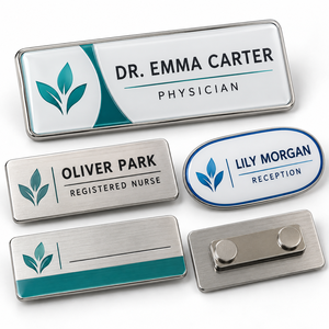 Placa de Identificación Personalizada para Personal, Etiqueta de Nombre Metálica con Logotipo Corporativo, Fabricante Mayorista - Product Image 1