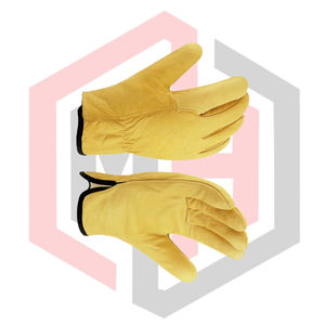 Gants de sécurité pour conducteur en cuir pleine fleur de vachette, doublure intérieure antidérapante, anti-coupure, sans silicone, sans poudre, usage général - Product Image 2