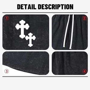 กางเกงขาสั้นลำลองเอวกลาง โลโก้ด้านหน้า ผ้าตาข่ายระบายอากาศ 100% ผ้าฝ้าย เอวยางยืด มีกระเป๋า - Product Image 4