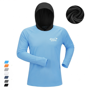Camiseta con Capucha Personalizada para Hombre con Protección UV UPF 50+, Ligera, Transpirable, Elástica, de Manga Larga para Pesca, Viajes, Gimnasio y Fitness - Product Image 2