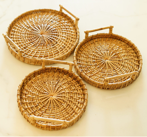 Meilleure Vente : Ensemble de 3 Plateaux de Service en Rotin Tressé Écologique Faits Main avec Logo Personnalisé - Product Image 4