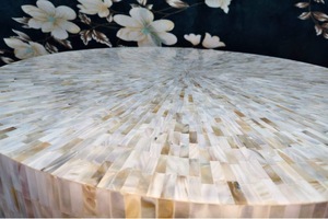 ILAHI's Bone Inlay <b>Table</b> Modern Design Agate Detailing <b>Storage</b> Portable Home Furniture - Product Image 4