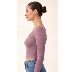 Women's Soft Stretch Regular Length Solid Casual <b>Top</b> with Full Sleeves O-Neck Woven for Everyday Wear <b>Layering</b> Jackets India - Product Image 5