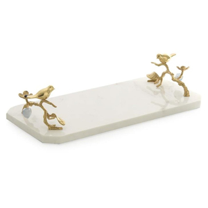Plateau de service simple en marbre avec poignée en laiton doré, accessoire décoratif pour la maison, les mariages et les hôtels, plateaux en laiton et en marbre - Product Image 3