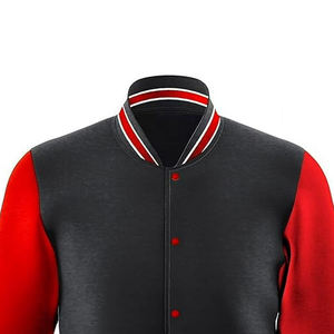 Chaqueta Varsity Vintage Unisex Personalizada con Mangas Bordadas, Estilo Urbano Ecológico de Invierno, Diseño de Dibujos Animados en Contraste de Color - Product Image 6