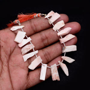 Cuentas de cristal de scolecita Rosa Suave Natural de alta demanda 6 pulgadas 15X24 MM hebra de piedras preciosas para hacer joyería pulsera collar - Product Image 2