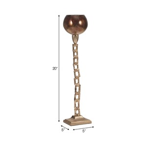 Porte-bougie de 20 pouces de hauteur avec tige géométrique, décoration d'intérieur - Product Image 1