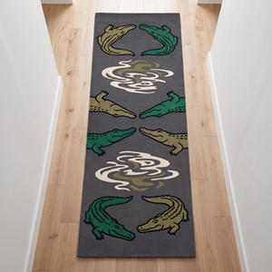 Tapis gris vert imprimé alligator, tapis moderne à motif animal pour chambre d'enfant, salle de jeux, salon - Product Image 5